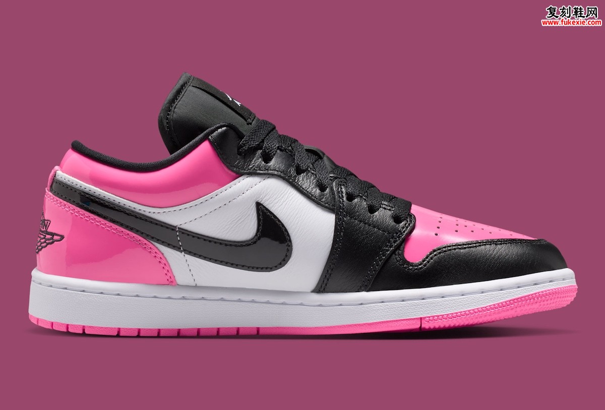 Air Jordan 1 Low Patent“Pinksicle”2026年4月女性专属发售，漆皮亮粉重构黑红脚趾经典布局