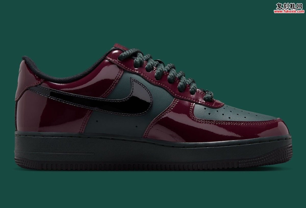 Nike Air Force 1 Low Patent “Beef And Broccoli”牛肉西兰花漆皮AF1秋冬暗红深云杉绿复古配色独家评测