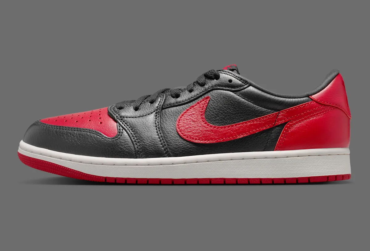 明日发售Air Jordan 1 Low OG Banned禁穿黑红低帮全尺码红色X后跟特殊包装售价145美元