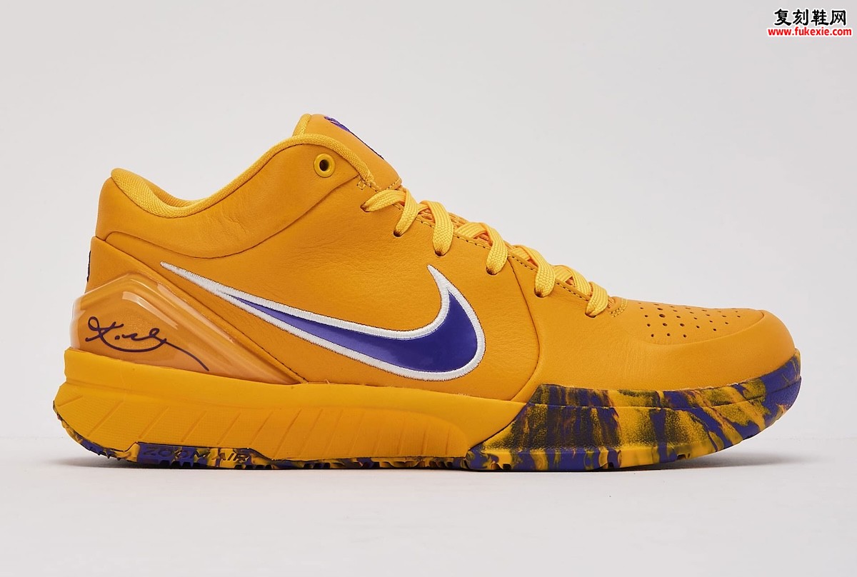 Kids’ Nike Kobe 4 “Draft Day Lakers” 湖人独立配色2026儿童尺码发售致敬紫金王朝三十年插图1 Kids’ Nike Kobe 4 “Draft Day Lakers” 湖人独立配色2026儿童尺码发售致敬紫金王朝三十年