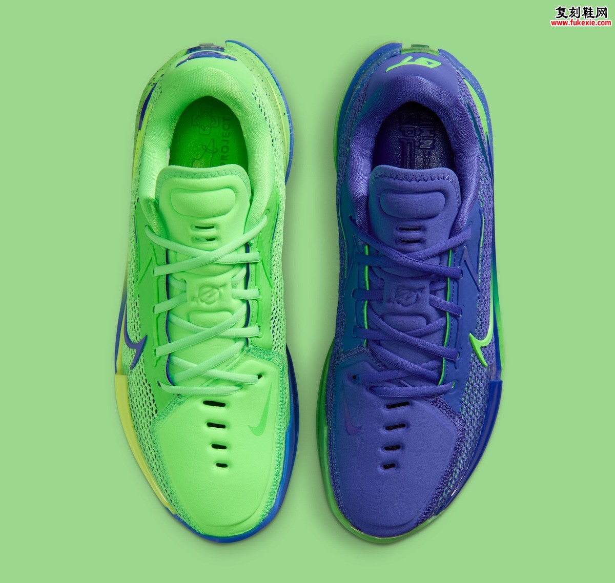 Nike GT Cut 1 “Sprite” 鸳鸯配色，电压绿对撞康科德蓝，半透明外底，6月12日$190登场