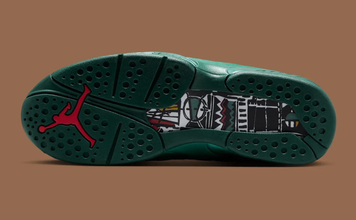 Air Jordan 8 BIN 23奢华全绿曝光，非洲浮雕纹麂皮硬质手提箱包装8月15日发售，定价355美元