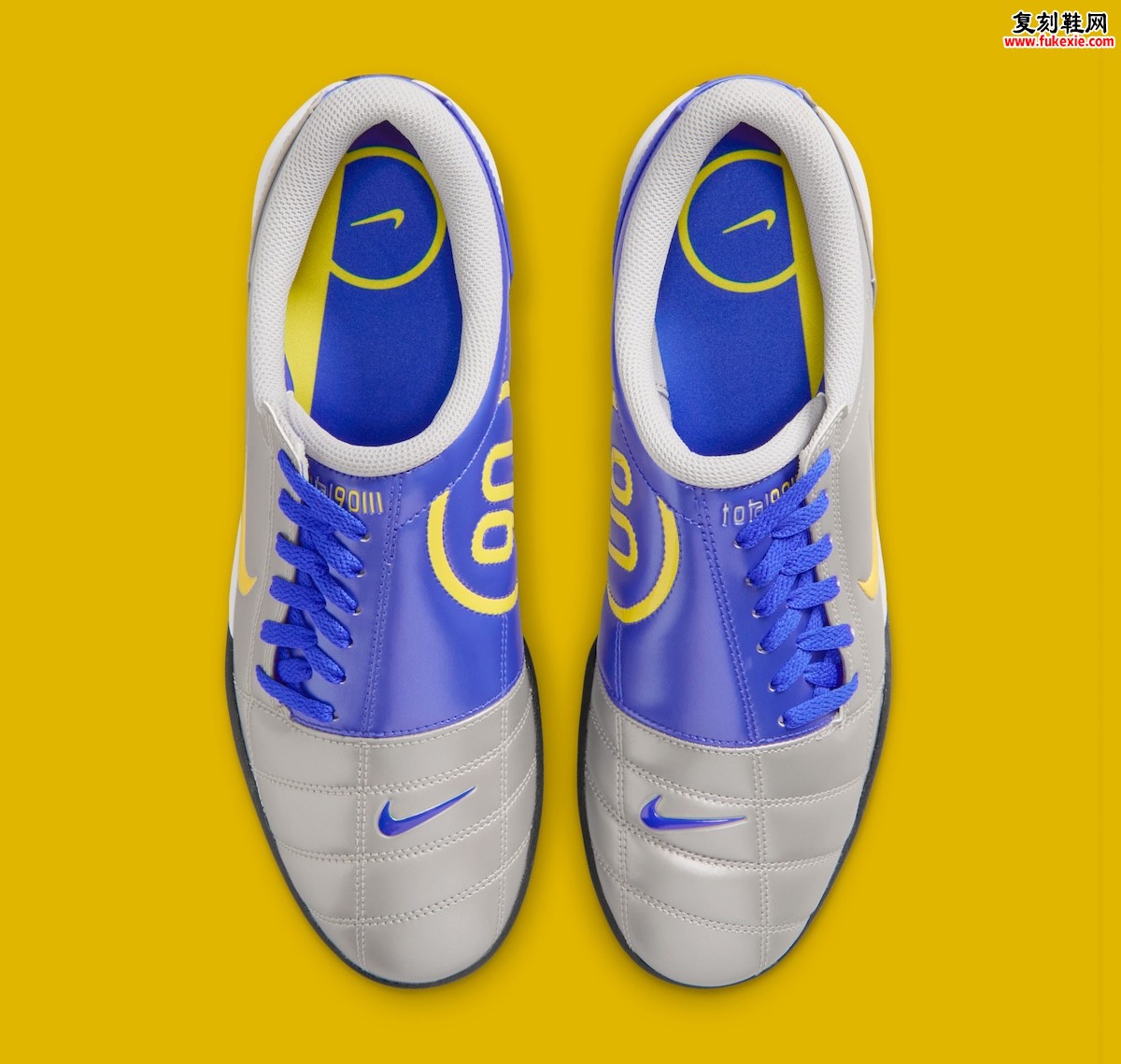 Nike Total 90 III “Brazil” 银蓝桑巴配色，金属银鞋头亮蓝鞋身超大90标识，2026世界杯期间发售