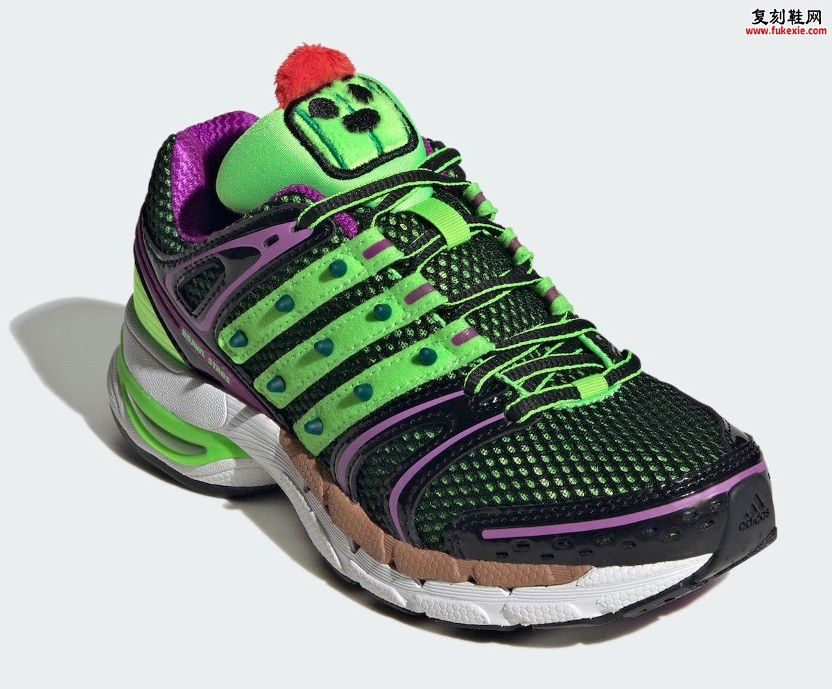 2026夏季Brawl Stars x adidas Adistar Control 5斯派克GS联名：仙人掌尖刺三条纹配紫色背心酒红发蔟鞋舌