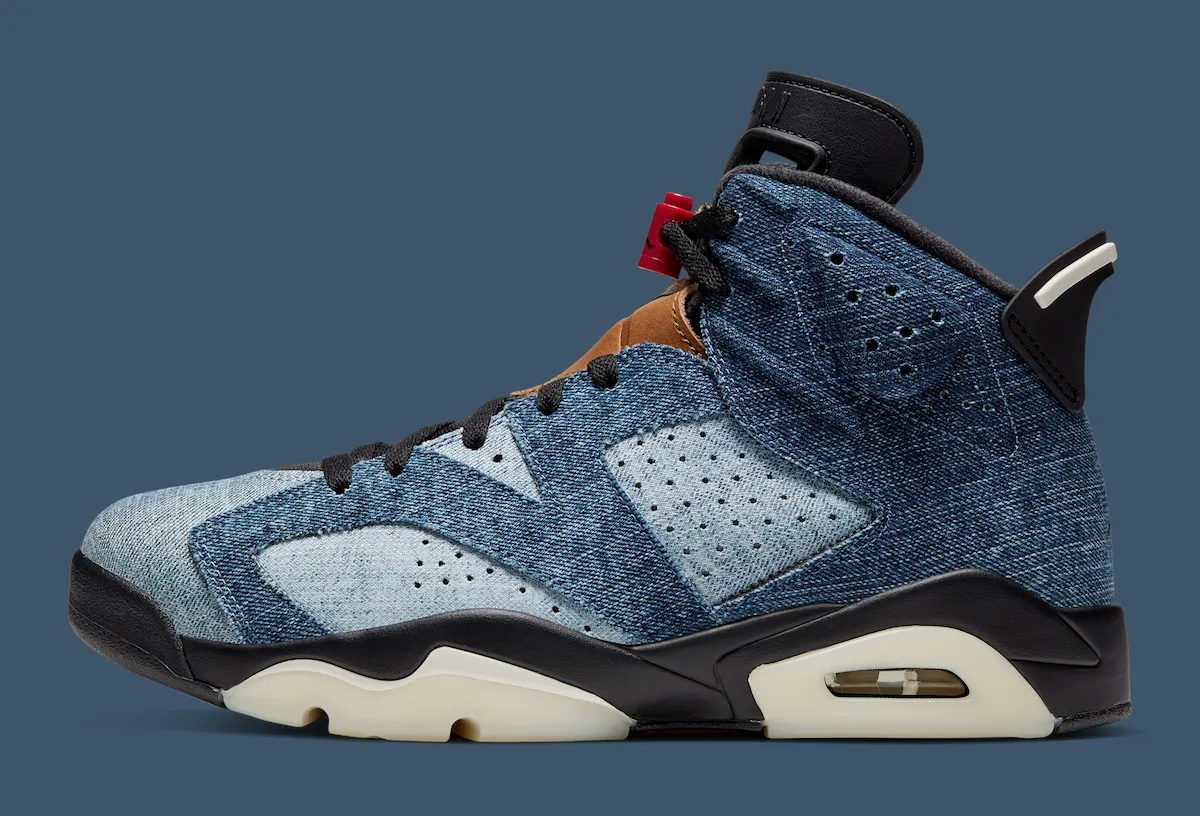 Air Jordan 6 “Washed Denim”乔丹6代水洗丹宁复刻鞋 跨越时空的经典设计与街头时尚融合