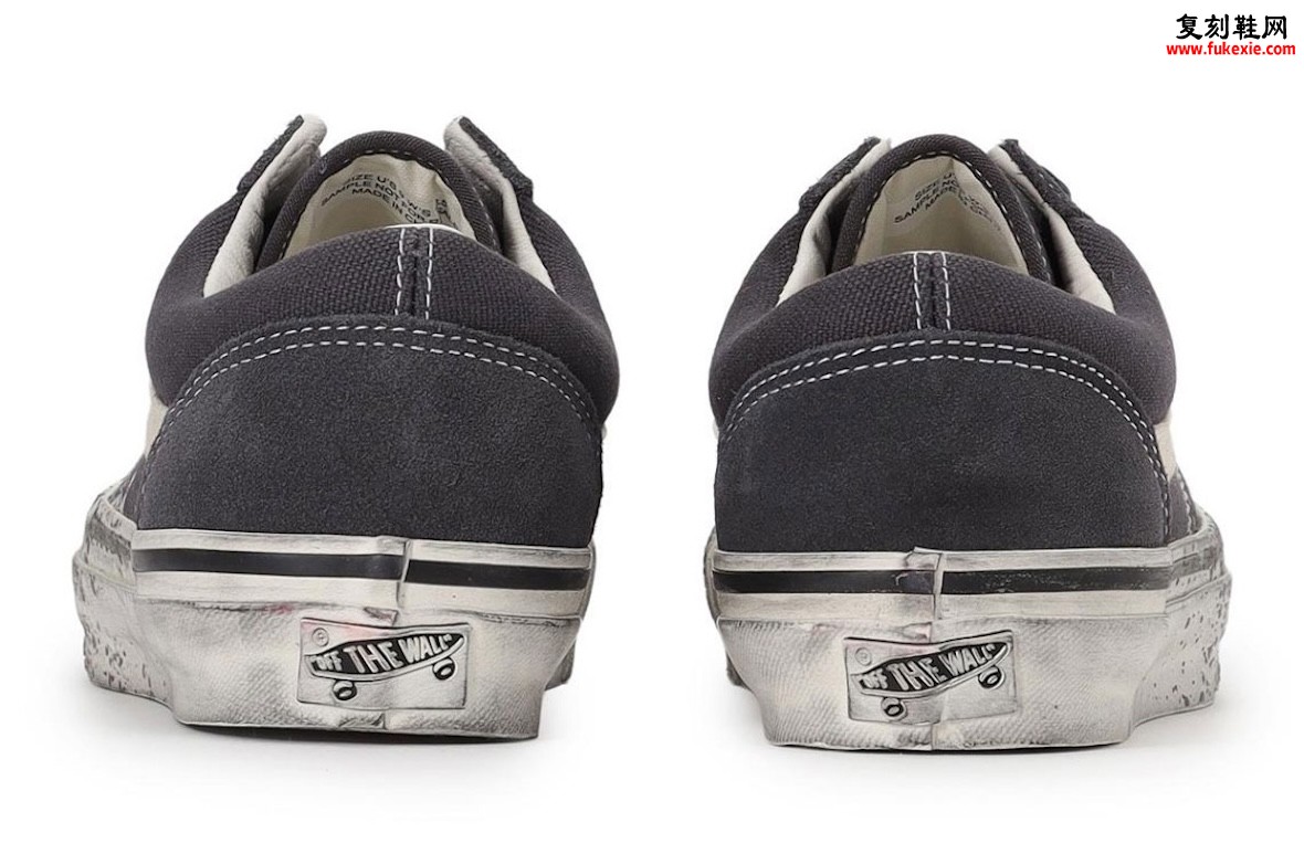 Vans Old Skool 36 泼墨油漆套装海外限定发售,浅灰与炭黑双配色帆布麂皮复古滑板鞋插图4 Vans Old Skool 36 泼墨油漆套装海外限定发售,浅灰与炭黑双配色帆布麂皮复古滑板鞋