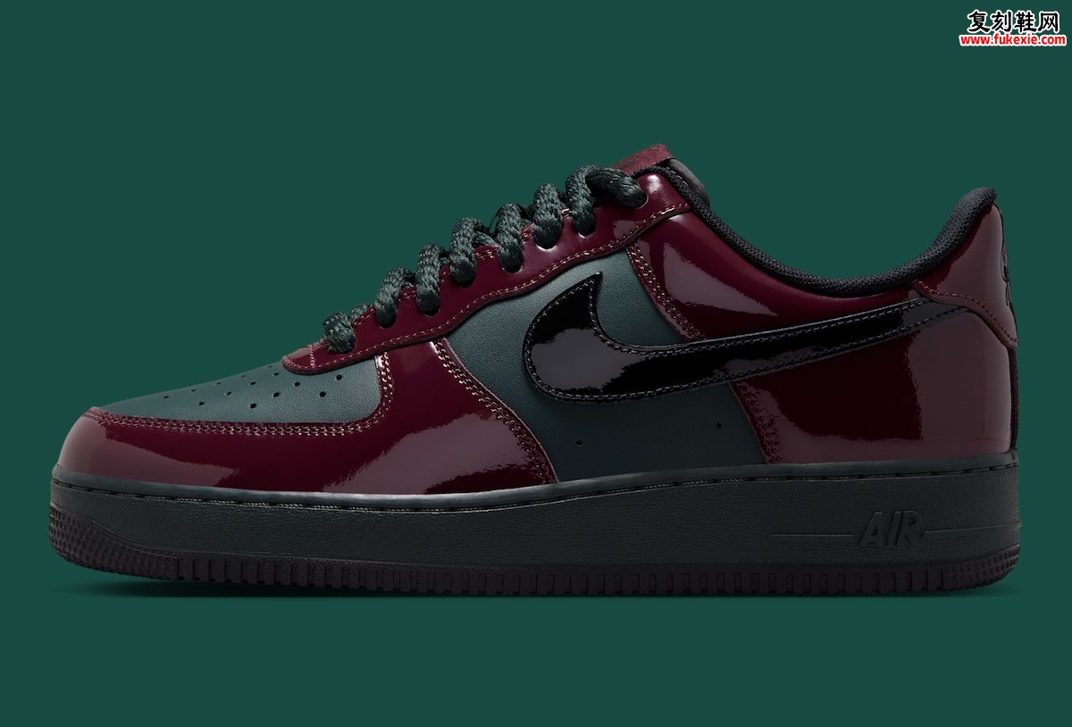 Nike Air Force 1 Low Patent “Beef And Broccoli”牛肉西兰花漆皮AF1秋冬暗红深云杉绿复古配色独家评测
