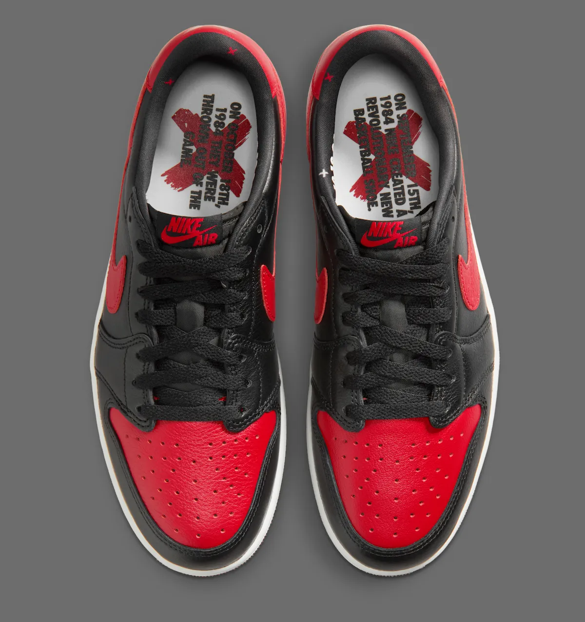 明日发售Air Jordan 1 Low OG Banned禁穿黑红低帮全尺码红色X后跟特殊包装售价145美元