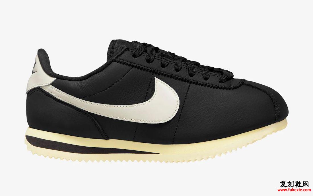 NIKE CORTEZ “BLACK/SAIL” 推出高级版本 一起来欣赏 货号：FB6877-001