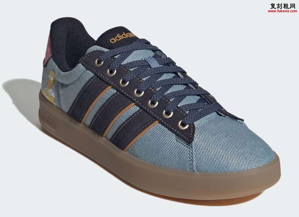 Homer Simpson联名adidas Grand Court登场:粉色甜甜圈后跟成最大彩蛋