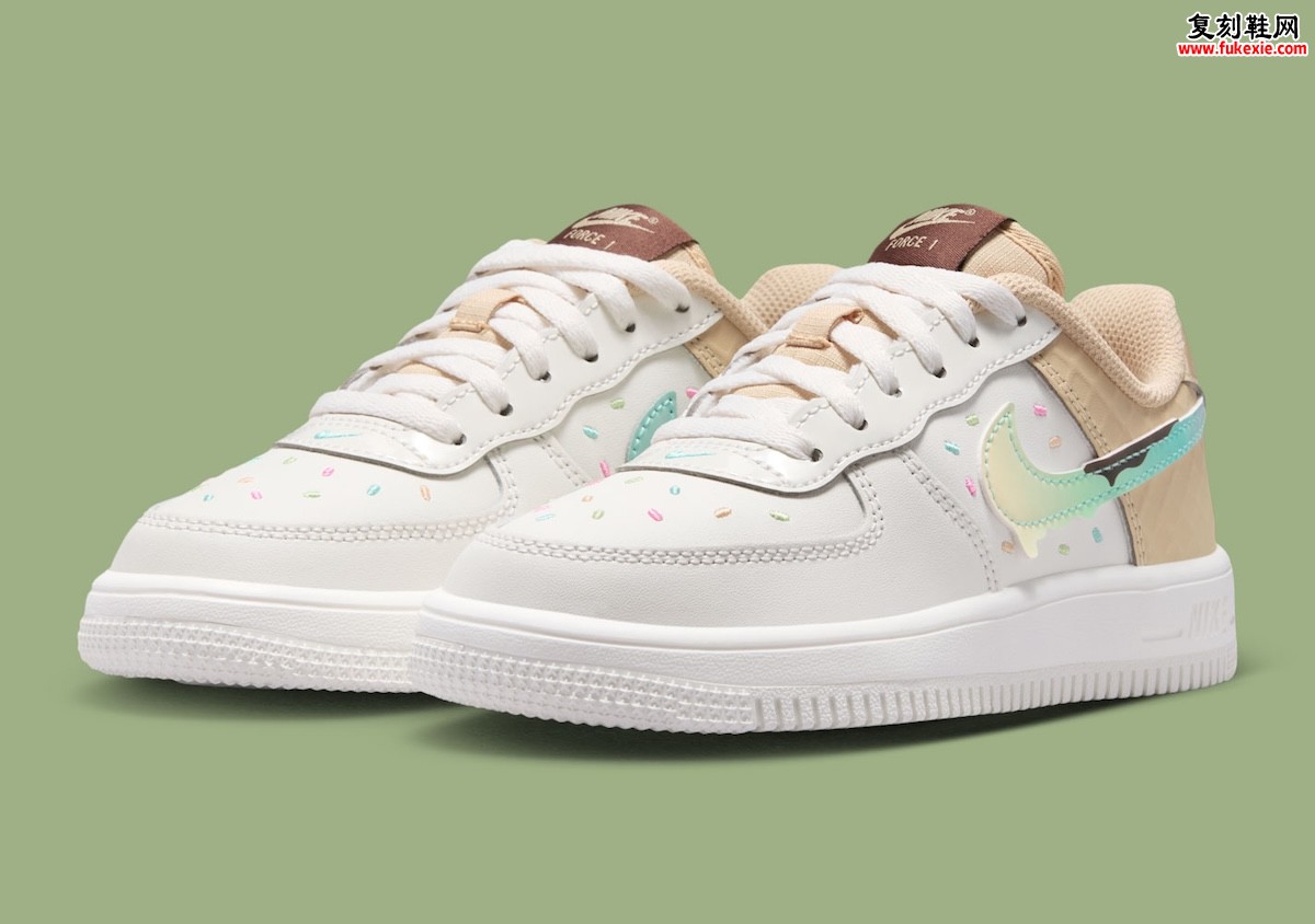 Nike Air Force 1 Low GS “Ice Cream” 融化Swoosh甜到爆 童鞋冰淇淋配色8月1日发售缩略图