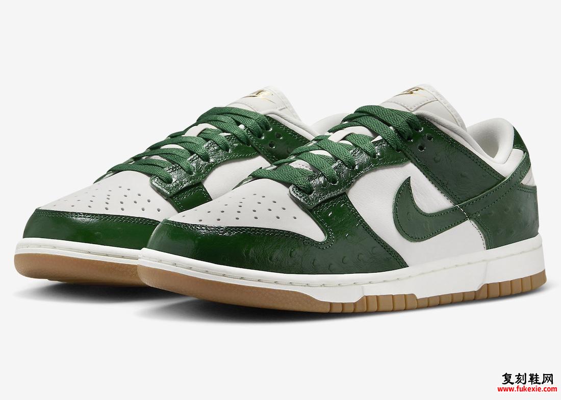 NIKE DUNK LOW“GREEN OSTRICH”现已上市（2024 年 2 月）货号：FJ2260-002