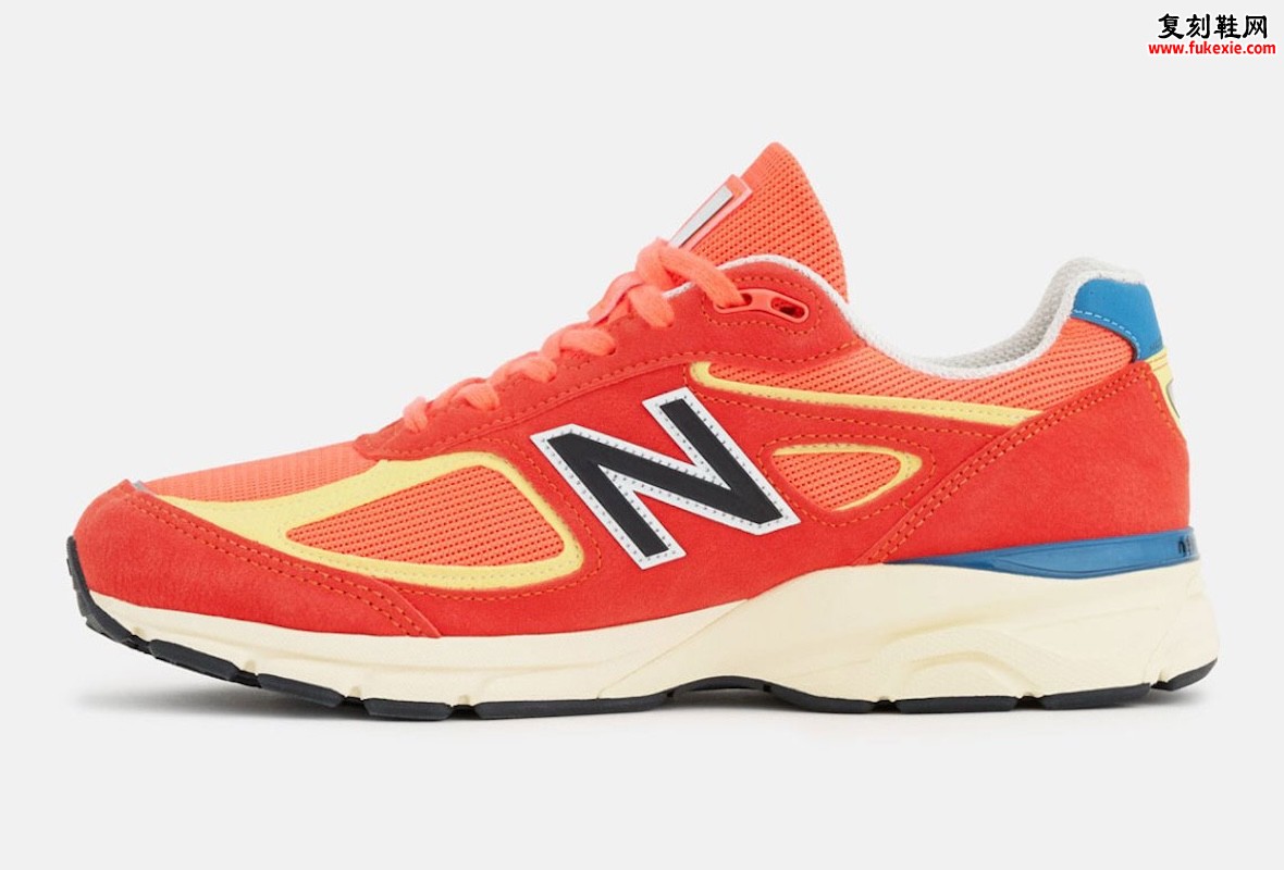 New Balance 990v4 “Bart Simpson” 美产红黄蓝辛普森灵感配色，复古做旧中底，2026年6月发售