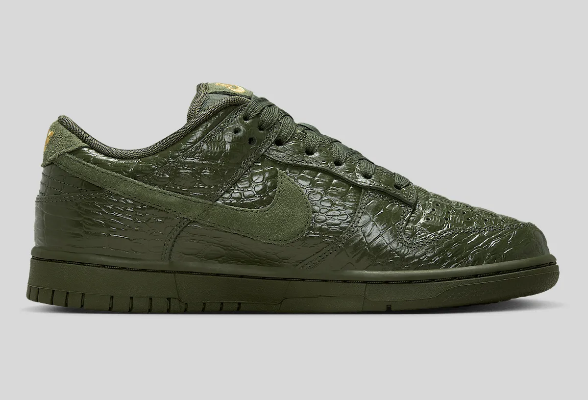 Nike Dunk Low鳄鱼纹碳绿配色2025秋季发布 女性专属奢华质感潮鞋