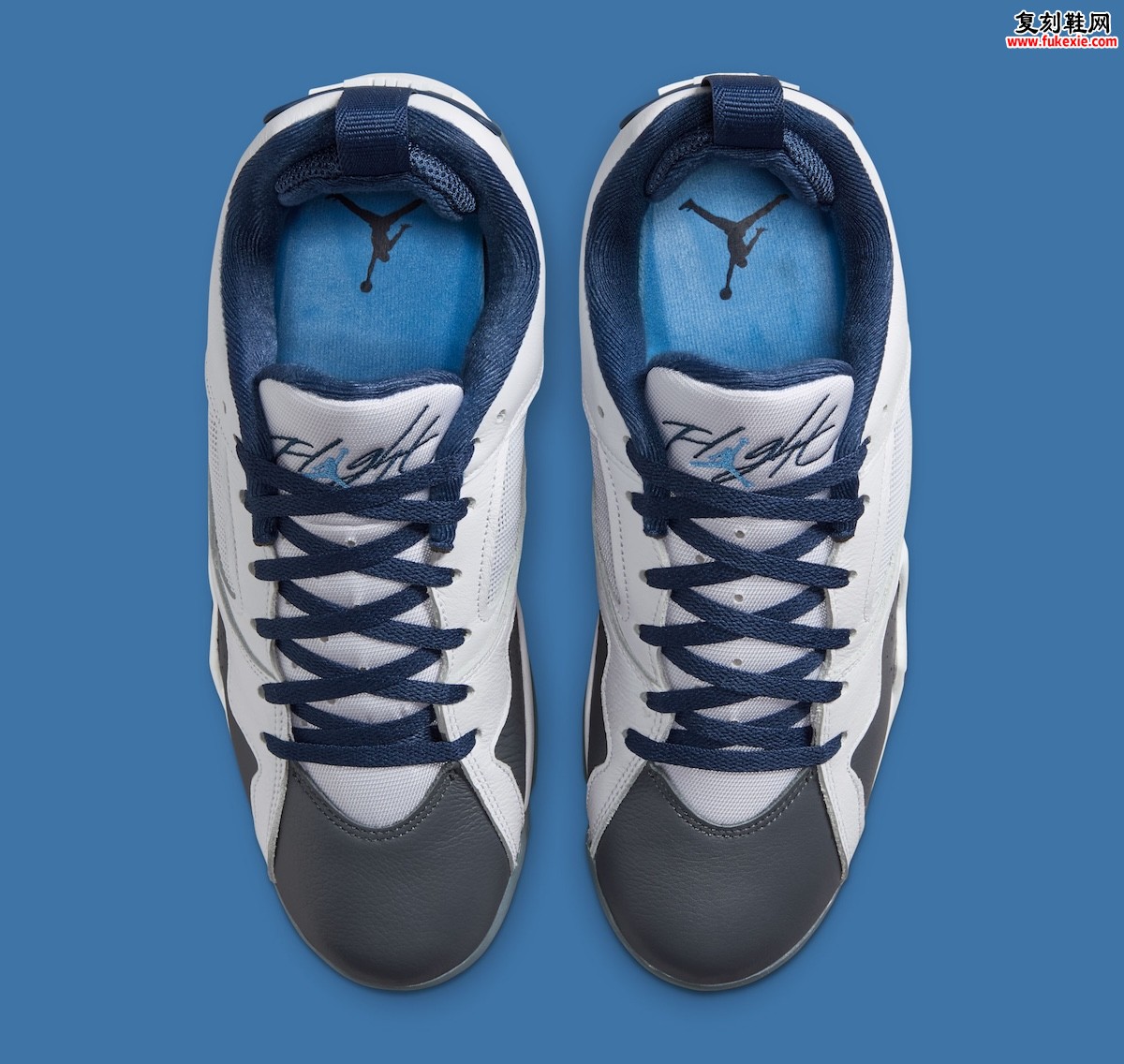 Jordan MVP 92 “Flint Grey” 乔丹MVP 92弗林特灰配色清爽登场，纯白皮革包裹燧石灰海军蓝细节致敬经典