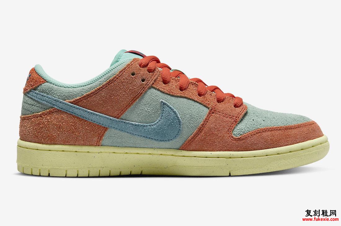 NIKE SB DUNK LOW “ORANGE/NOISE AQUA” 官方图片 货号：DV5429-800