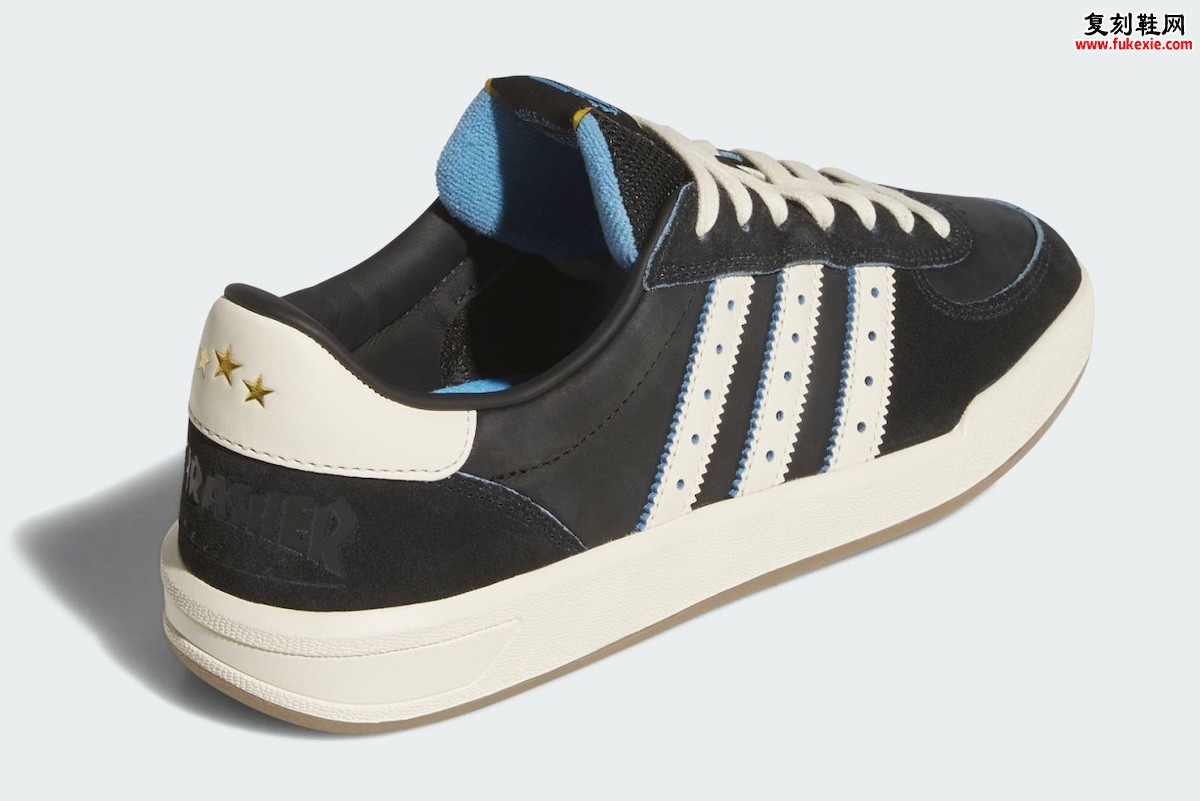 致敬阿根廷!Thrasher x adidas Glenburn “Argentina”联名滑板鞋6月1日发售,黑皮革蓝点缀插图3 致敬阿根廷!Thrasher x adidas Glenburn “Argentina”联名滑板鞋6月1日发售,黑皮革蓝点缀
