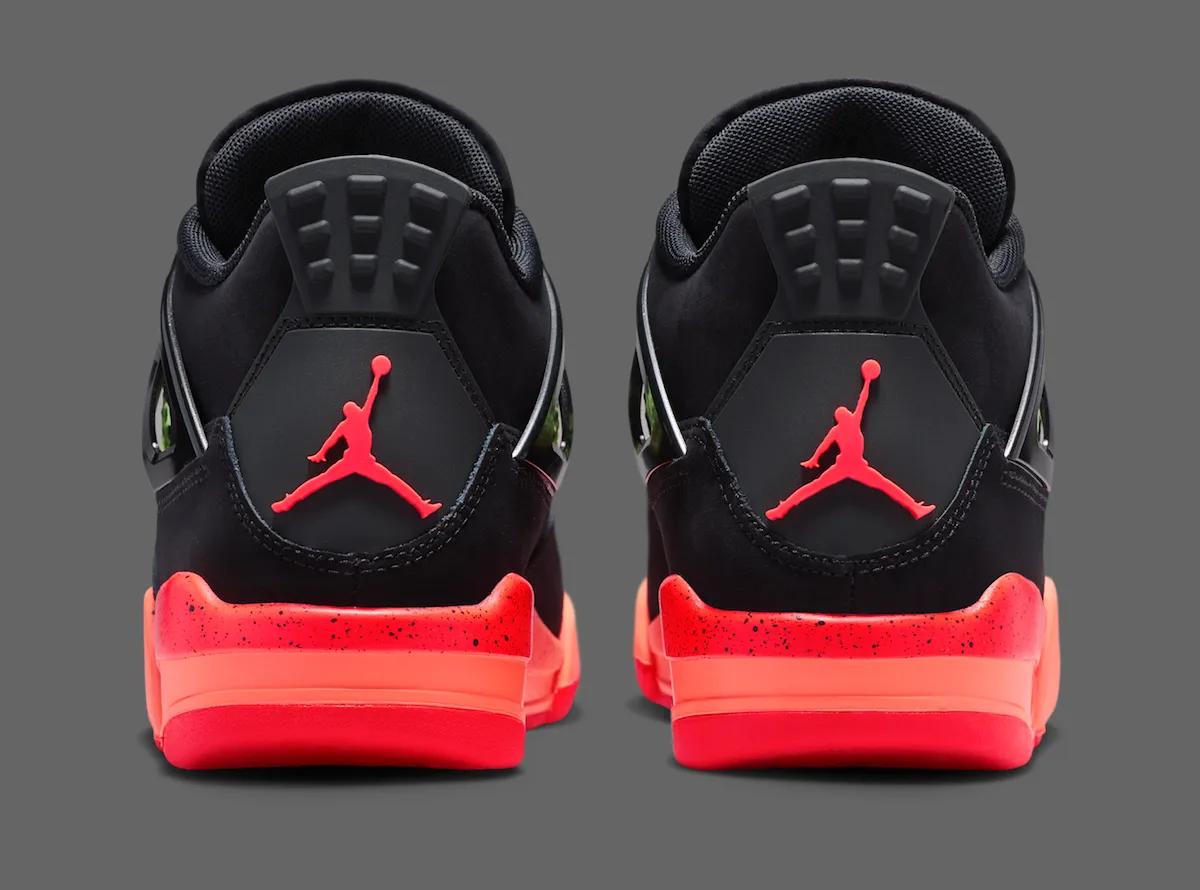 Air Jordan 4 GS“Infrared 23”2026年5月儿童专属发售，黑麂皮鞋面搭配芒果橙渐变中底