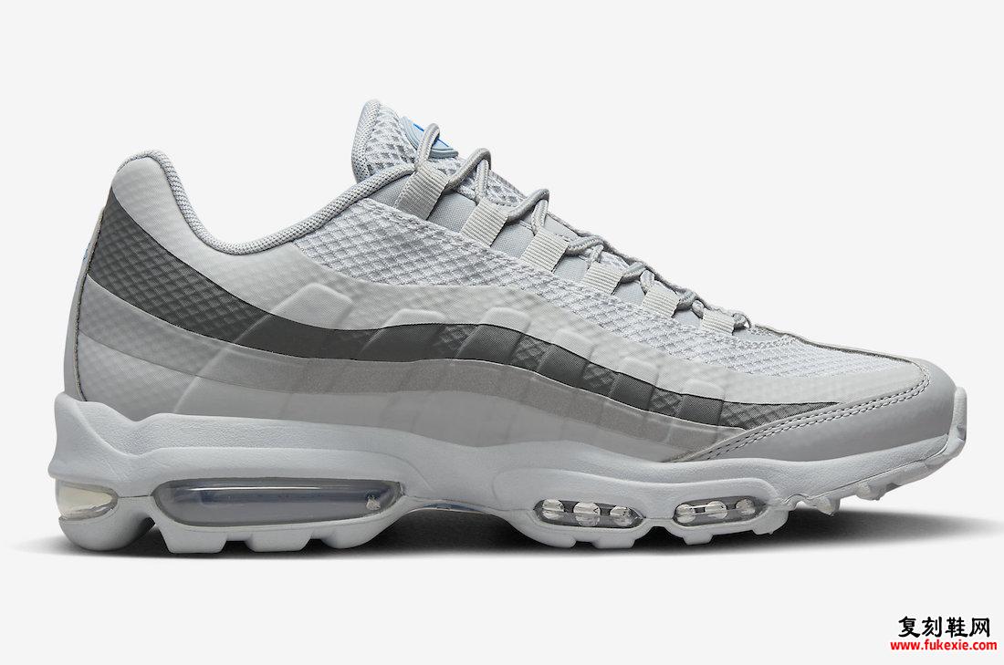 NIKE AIR MAX 95 ULTRA 灰色和照片蓝色表面 货号：FN7802-002