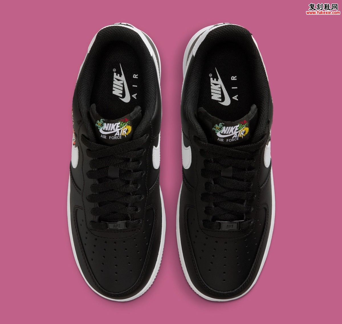 耐克Air Force 1 Low “静待繁花” 2026春季回归:黑色基底上的手绣花卉与隽永诗意