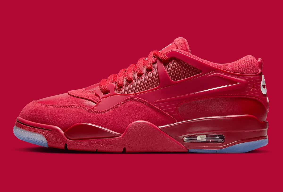 Jordan 4 RM学院红FQ7939-601发售！全红麂皮+冰蓝外底重塑秋季街头霸权