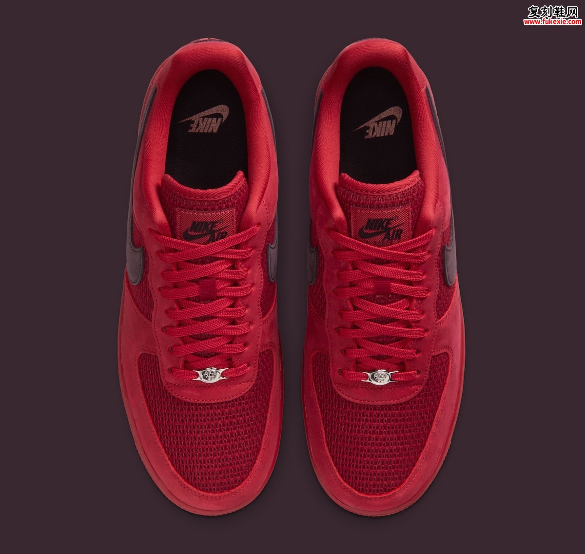 全红编织鞋面,Nike Air Force 1 Low Woven “Tough Red” 双层红色金属鞋带扣,2026夏季登场插图3 全红编织鞋面,Nike Air Force 1 Low Woven “Tough Red” 双层红色金属鞋带扣,2026夏季登场