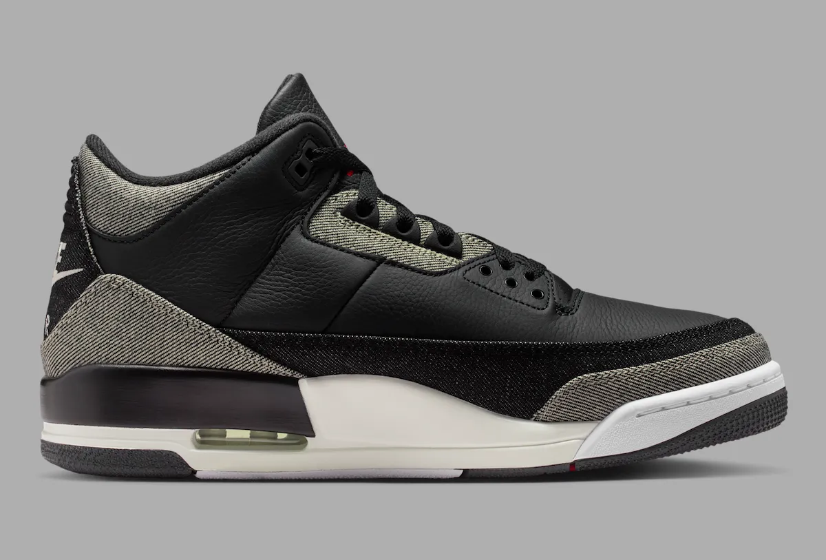 Levi’s x Air Jordan 3 “Black Denim” Levi‘s联名Air Jordan 3 以材质叙事重塑2026春季复古美学