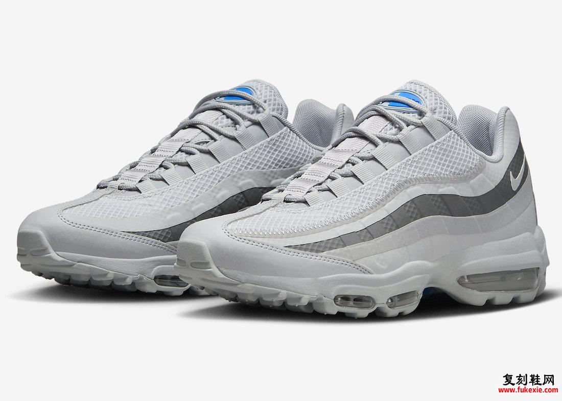 NIKE AIR MAX 95 ULTRA 灰色和照片蓝色表面 货号：FN7802-002