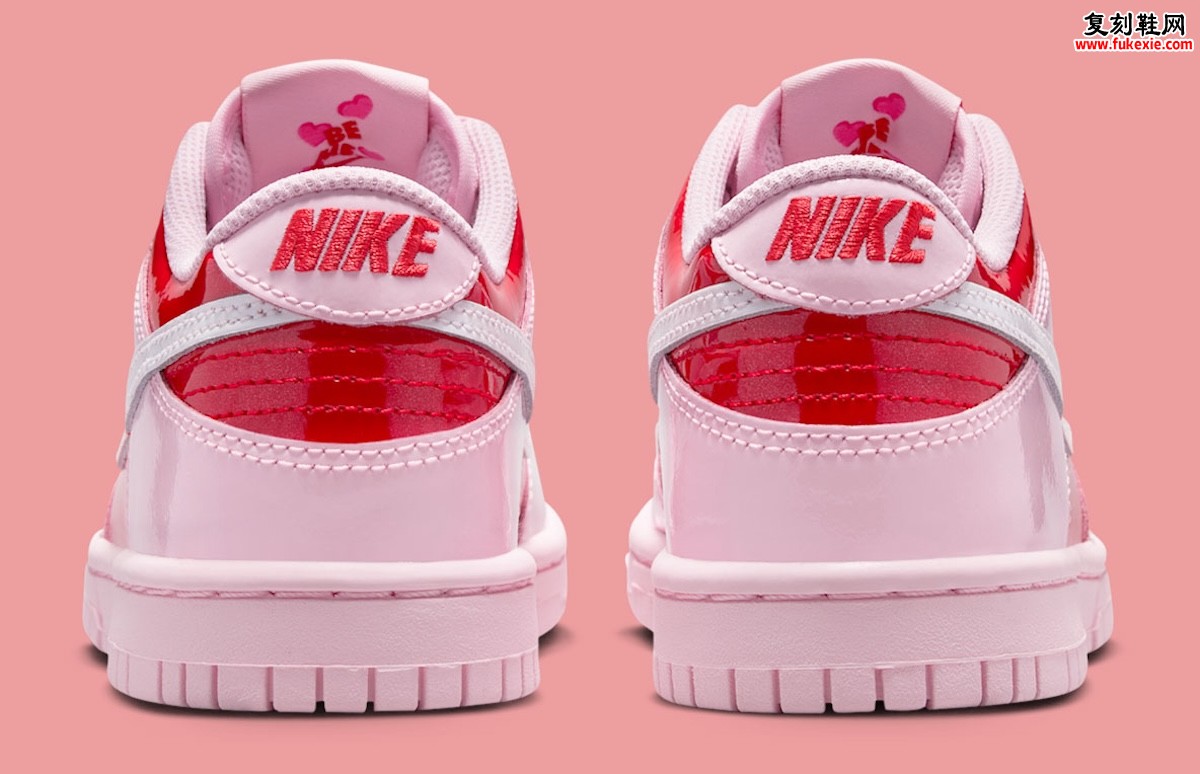 Nike Dunk Low GS “Valentine’s Day”2026年春季情人节配色 以大胆粉红皮革与漆皮碰撞重塑节日美学
