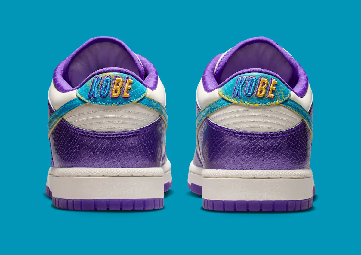 Nike Kobe Dunk Low Protro“Draft Day”2026年6月26日发售:可磨损Swoosh青绿褪金讲述夏洛特到洛杉矶传奇交易插图4 Nike Kobe Dunk Low Protro“Draft Day”2026年6月26日发售:可磨损Swoosh青绿褪金讲述夏洛特到洛杉矶传奇交易