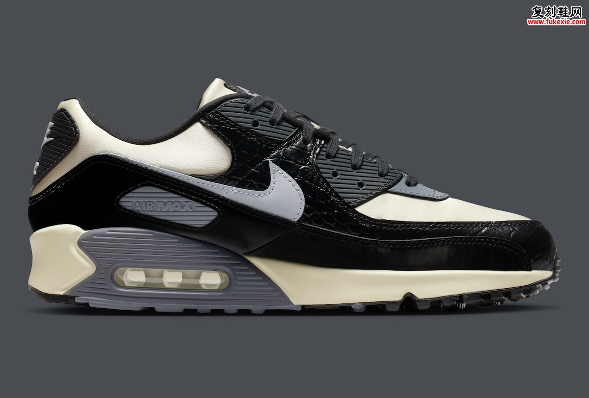 耐克Air Max 90 “Black Croc” 鳄鱼皮纹奢华重塑经典鞋型 将于12月23日发售定价155美元