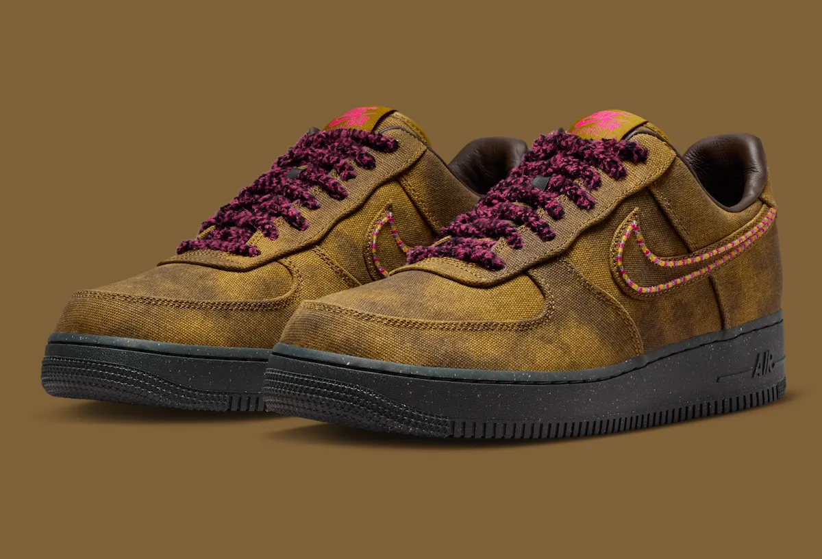 Nike Air Force 1 Low「Boucle」手工质感配色 以做旧帆布与串珠徽标重塑经典