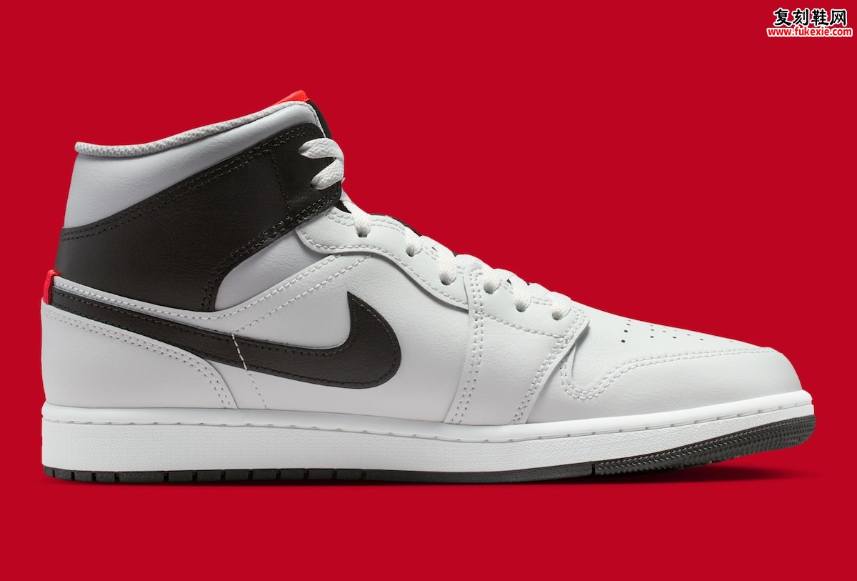 Air Jordan 1 Mid “Summit White/Infrared 23”“峰白/红外23” 以点睛之笔重塑经典轮廓