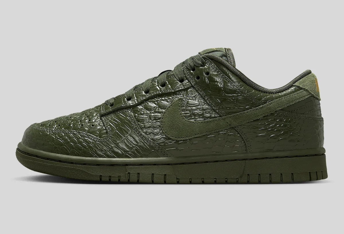 Nike Dunk Low鳄鱼纹碳绿配色2025秋季发布 女性专属奢华质感潮鞋