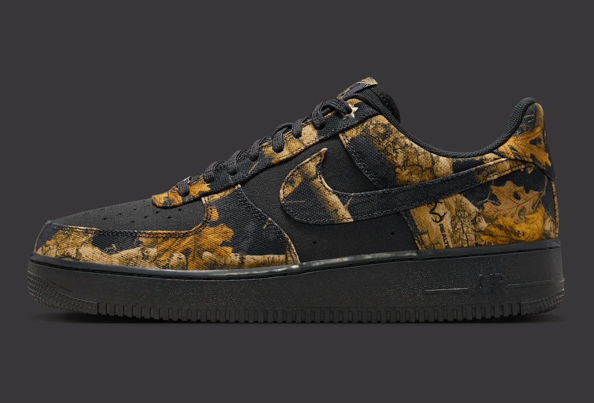 Nike Air Force 1 Low “Black Realtree” 空军一号低帮“自然迷彩”配色10月3日发售