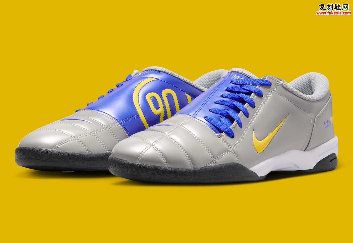 Nike Total 90 III “Brazil” 银蓝桑巴配色，金属银鞋头亮蓝鞋身超大90标识，2026世界杯期间发售缩略图