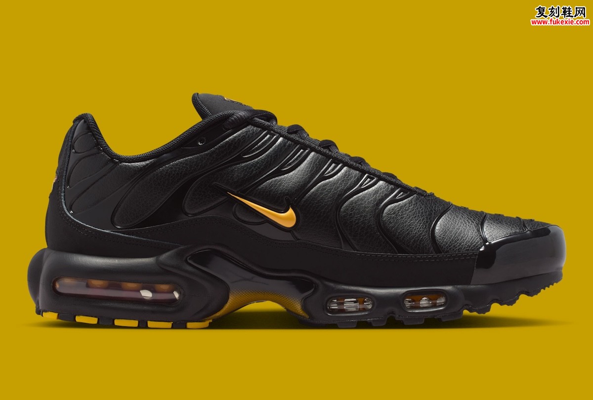 Nike Air Max Plus Premium黑玫瑰金配色 激光橙点睛重塑经典波浪线条