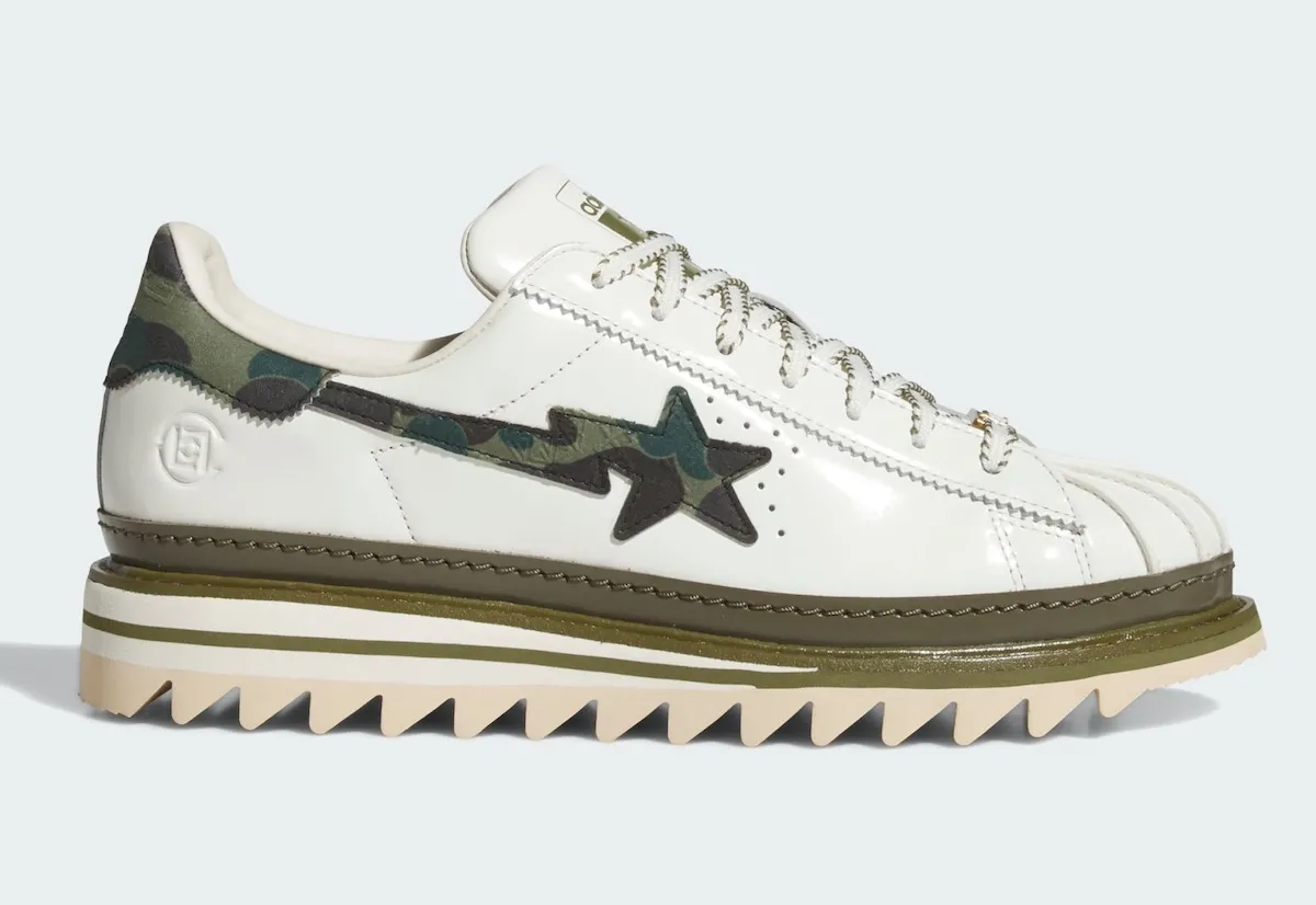 CLOT x BAPE x adidas 三方联名Superstar绿色迷彩鞋款 预计2025年末登场