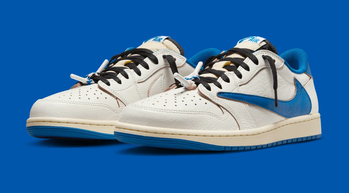 Travis Scott x Fragment x Air Jordan 1 Low OG AJ1低帮鞋2025年发售 军事蓝配色重塑经典