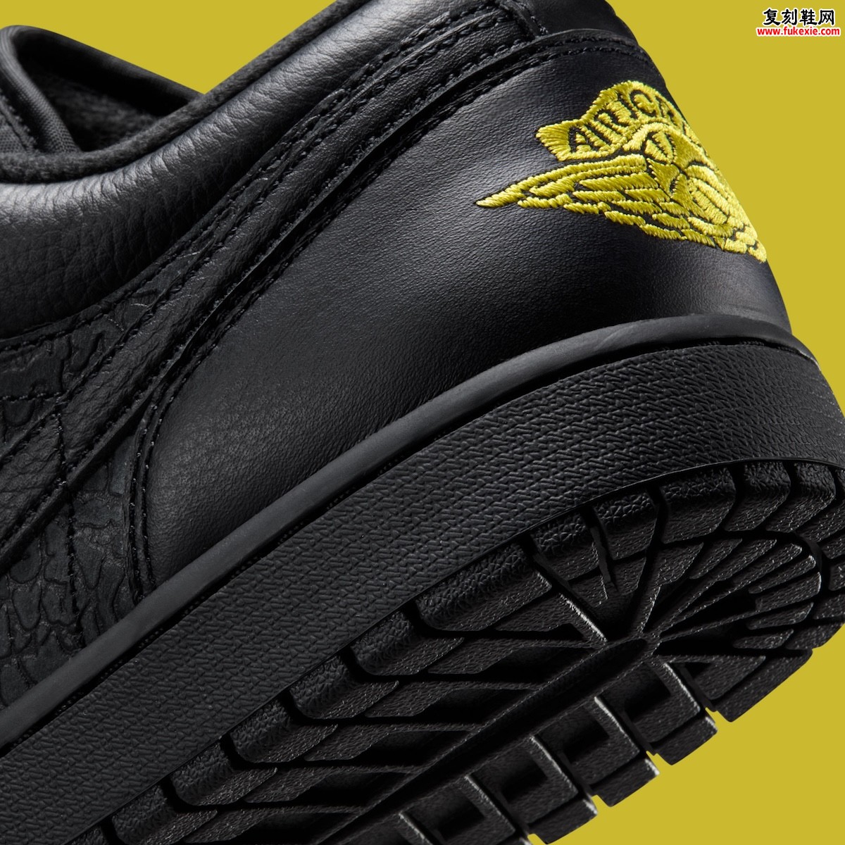 Air Jordan 1 Low黑象纹配色10月20日发售：经典纹理与亮黄细节碰撞登场