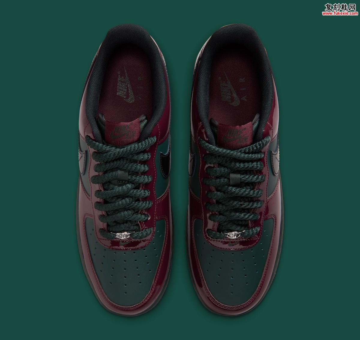 Nike Air Force 1 Low Patent “Beef And Broccoli”牛肉西兰花漆皮AF1秋冬暗红深云杉绿复古配色独家评测