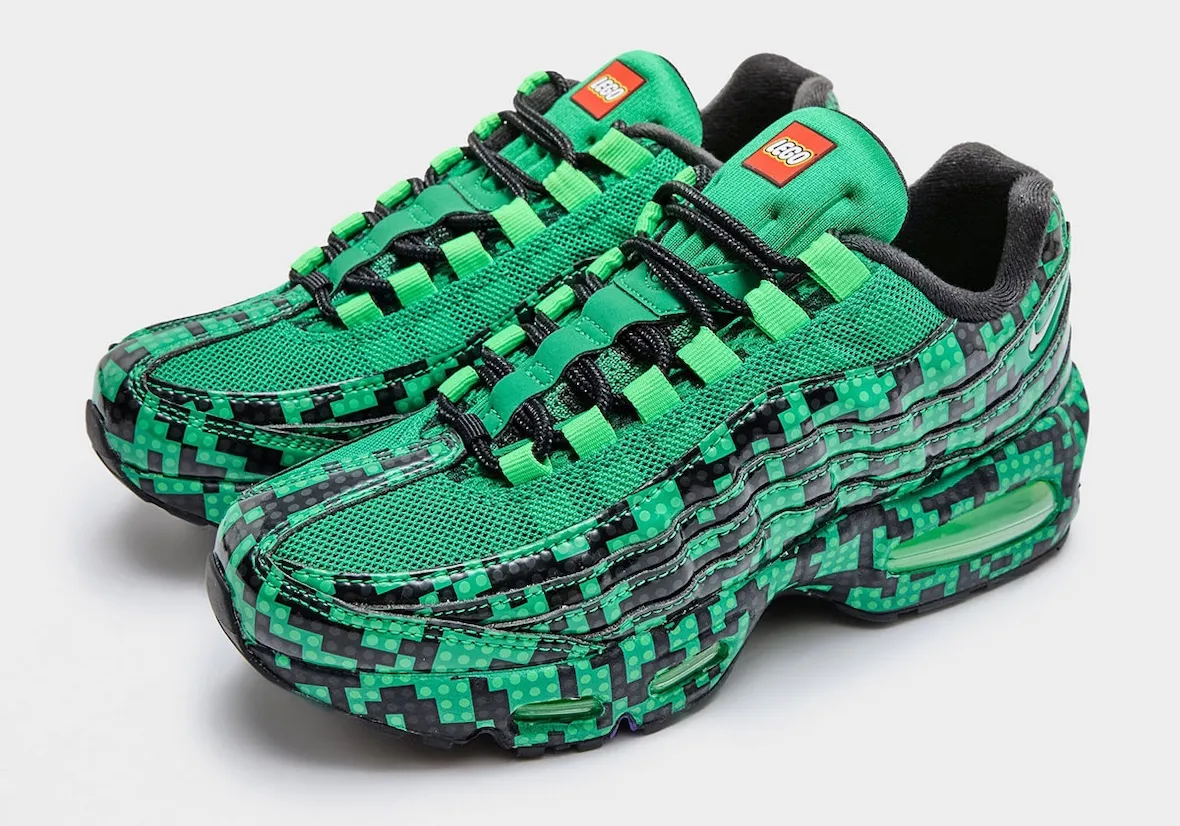 乐高积木玩转复古跑鞋，LEGO x Nike Air Max 95 GS “Lucky Green” 童鞋2026发售缩略图