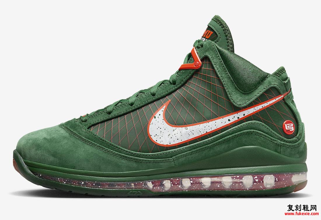 FAMU X NIKE LEBRON 7 “GORGE GREEN” 官方图片释出 货号：DX8554-300