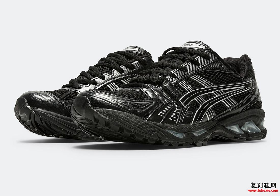 ASICS GEL-KAYANO 14表面黑色和纯银配色 货号：1201A019-006