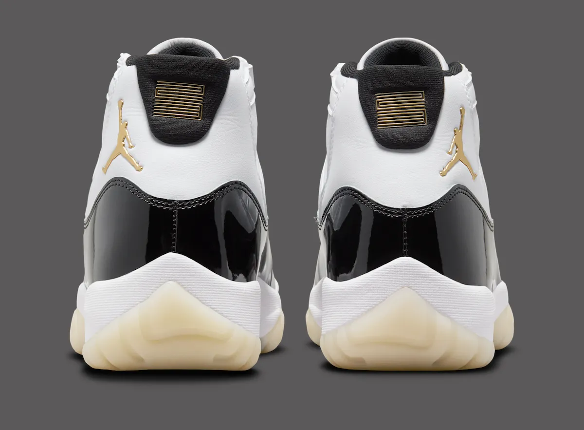 Air Jordan 11 Gratitude金砖康扣白黑荔枝皮鞋面加高漆皮金属金细节致敬乔丹首冠