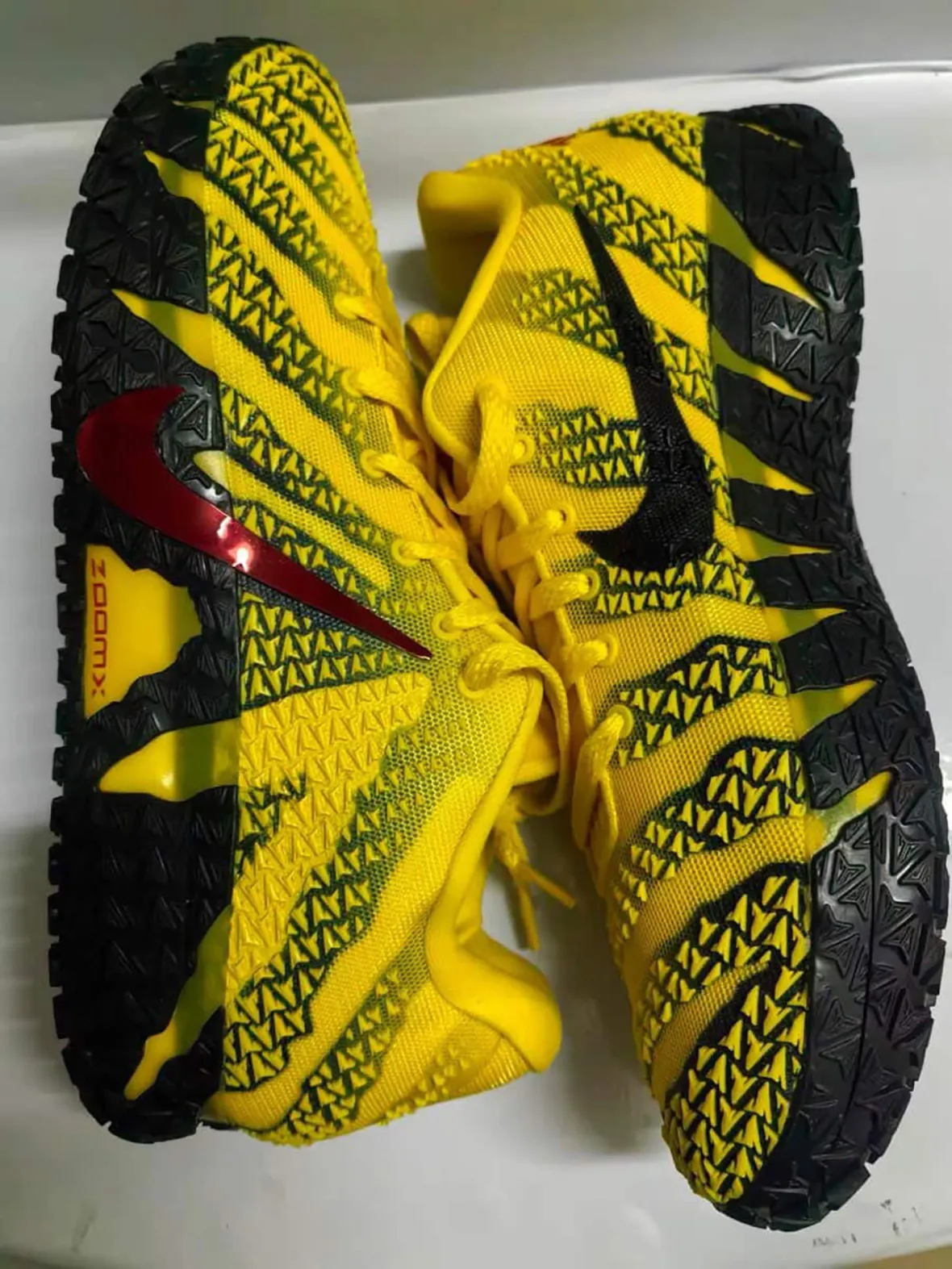 Nike Ja 3 Let Me Be Ja Tour Yellow red swoosh side view