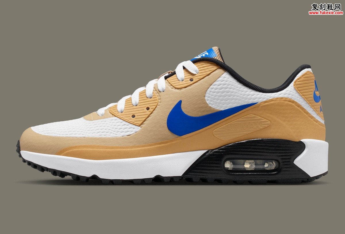 Nike Air Max 90 Golf“白/亚麻色”2026夏季发售,清爽三色搭配Game Royal蓝点缀专业无钉外底