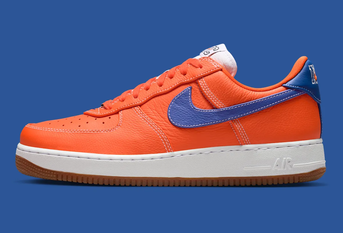 致敬”Bing Bong”口号诞生地Nike Air Force 1 “NYC Knicks” 安全橙 Rush 蓝复古生胶外底纽约限定插图1 致敬