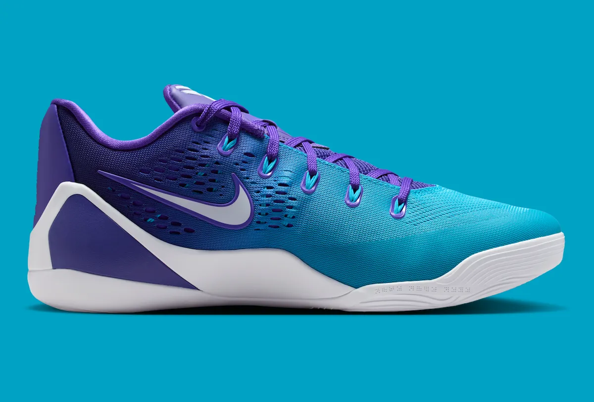 the Nike Kobe 9 Elite Low EM Protro “Draft Day”科比9精英低帮EM Protro“选秀日”紫绿渐变配色