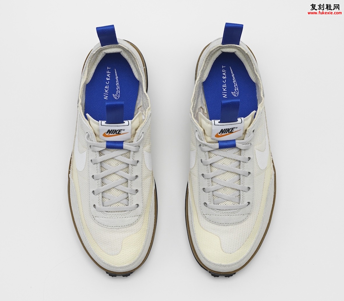 TOM SACHS × NIKE GENERAL PURPOSE SHOE“STUDIO”2025全新补货:110美元打破炒卖宿命插图2 Top-down view of Tom Sachs x Nike General Purpose Shoe 2025 highlighting minimalist design and white Swoosh.